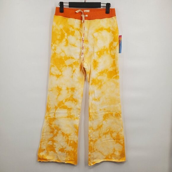 WARM FUN Penfield Aloha Gold Tie Dye Wide Leg Sweatpants Women Size XS NWT - Picture 1 of 12